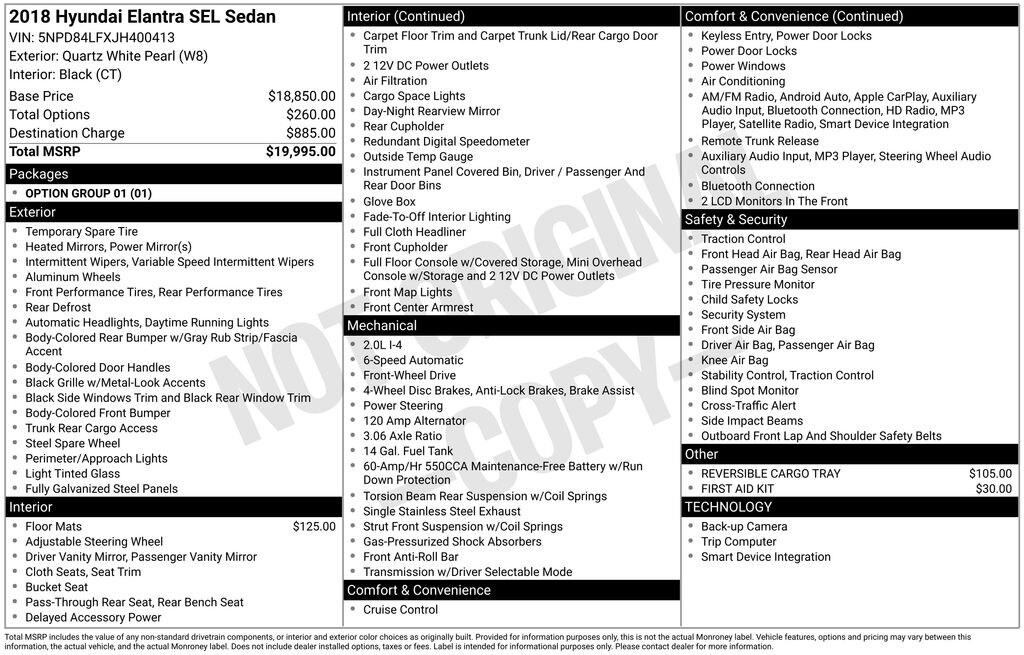 Used 2018 Hyundai Elantra Sedan
