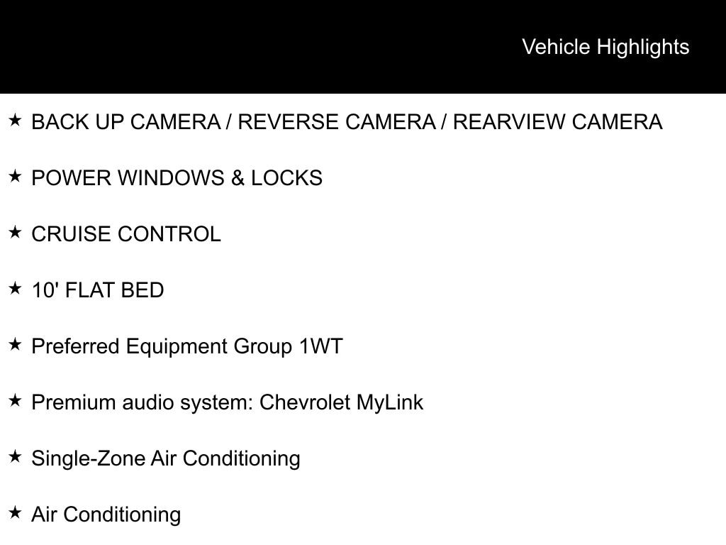 Certified 2021 Chevrolet 1WT 10 Flat BED Truck