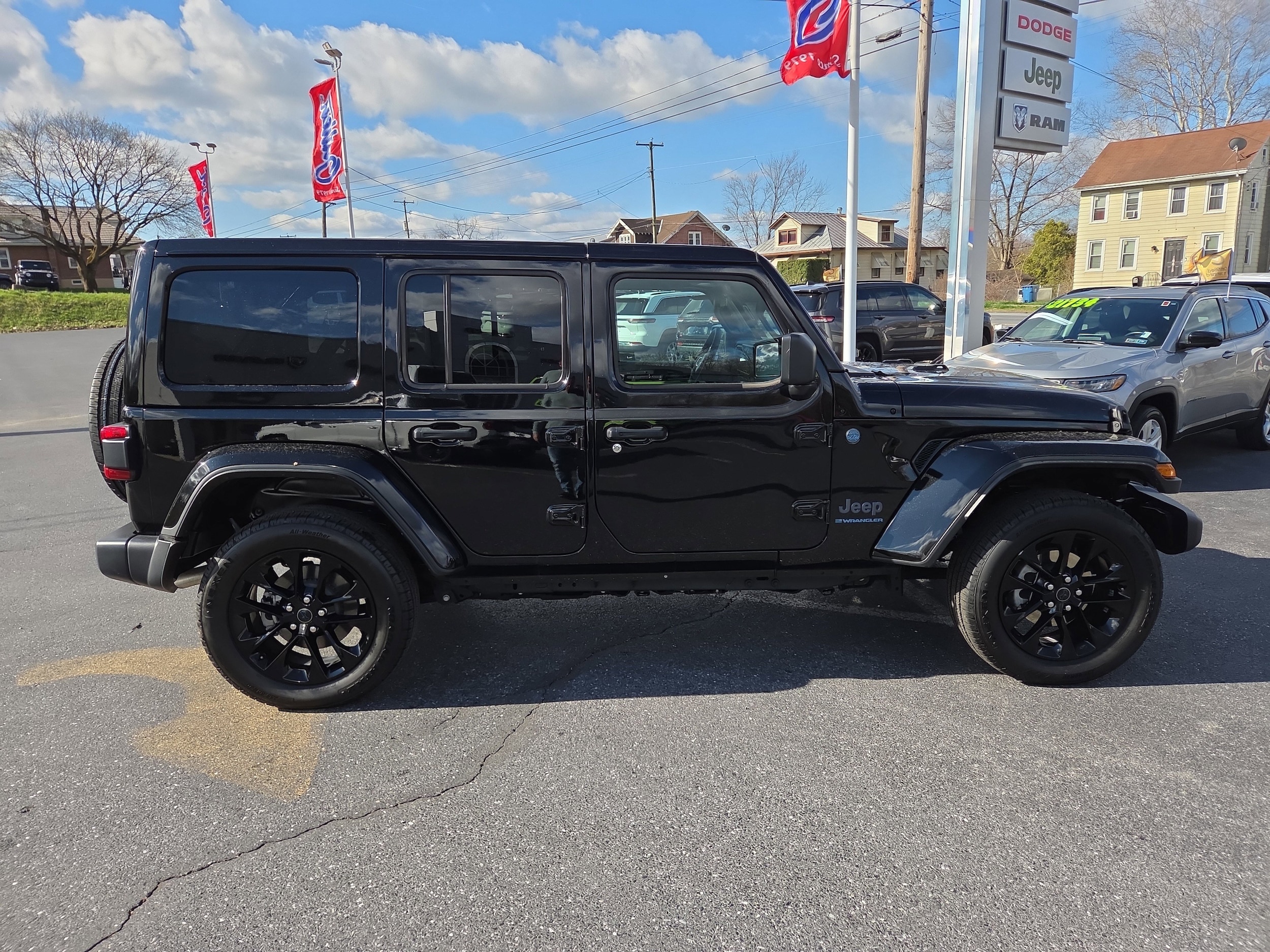 Certified 2025 Jeep Wrangler 4xe Sahara 4XE with VIN 1C4RJXP67SW599454 for sale in Hamburg, PA