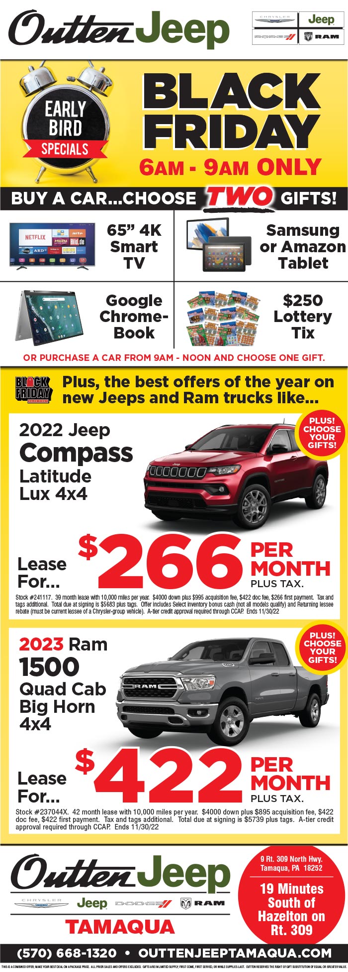 Black Friday 2022 Outten Chrysler Dodge Jeep Ram of Tamaqua