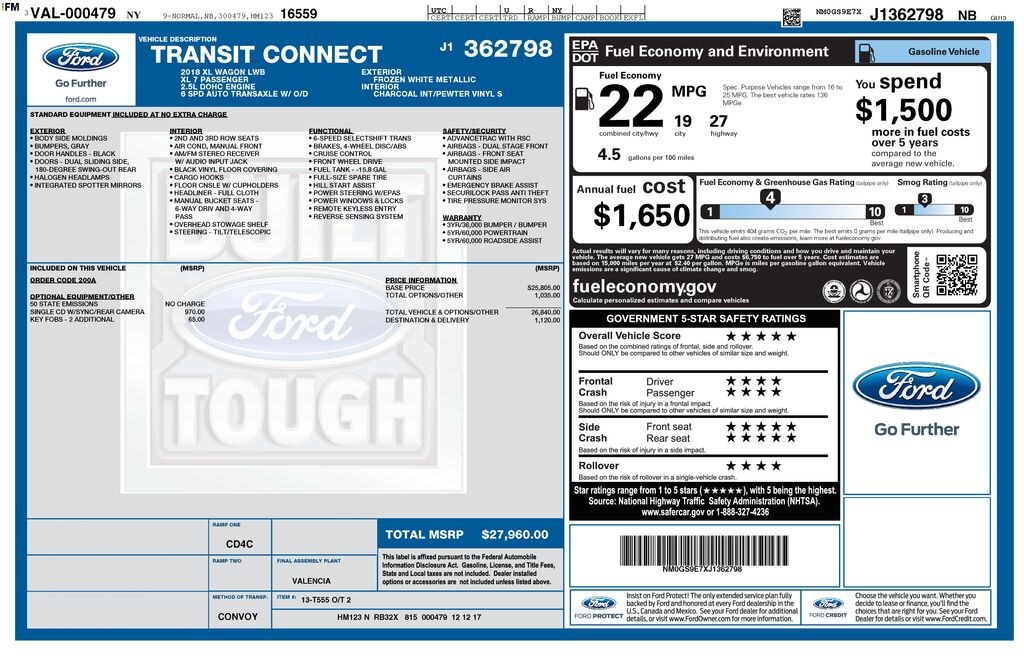 Used 2018 Ford Transit Connect XL Wagon
