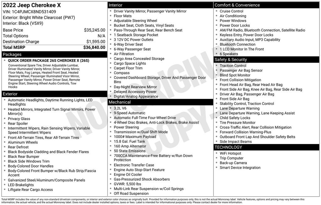 Used 2022 Jeep Cherokee X SUV