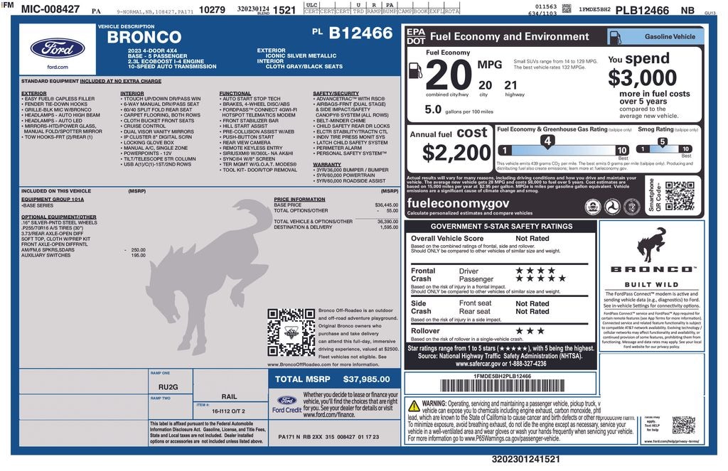 Used 2023 Ford Bronco Base SUV