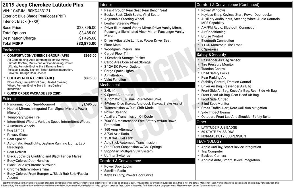 Used 2019 Jeep Cherokee Latitude Plus SUV