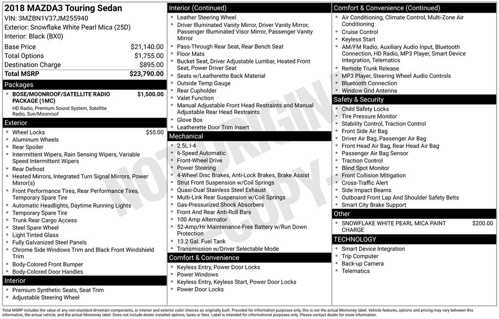 Used 2018 Mazda Mazda3 Touring Sedan