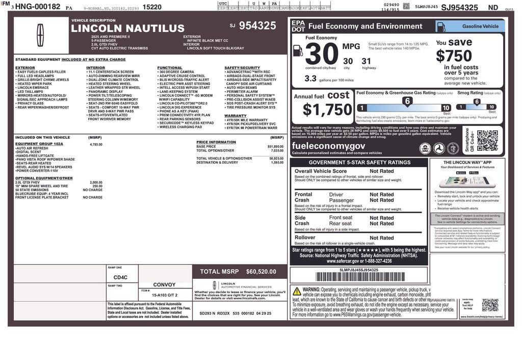 Used 2025 Lincoln Nautilus Premiere SUV