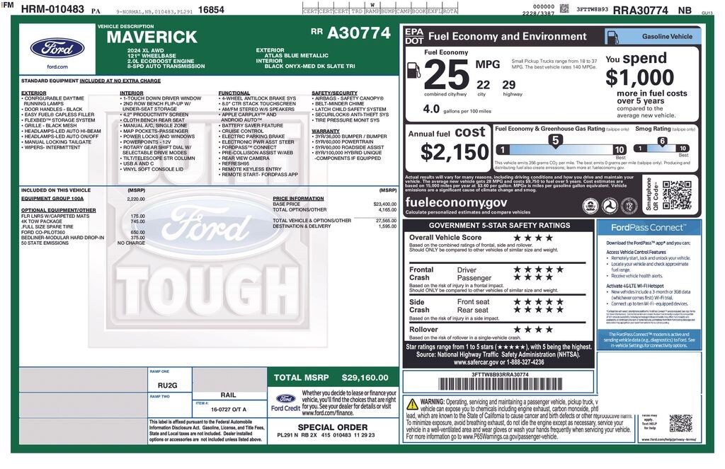 Used 2024 Ford Maverick XL Truck SuperCrew