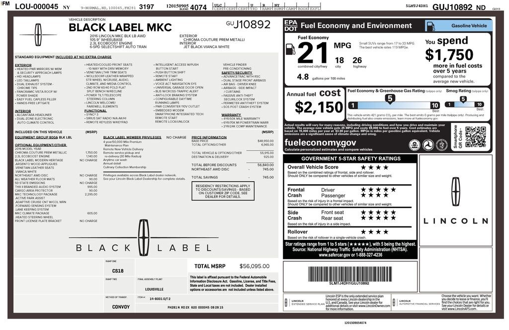 Used 2016 Lincoln MKC SUV