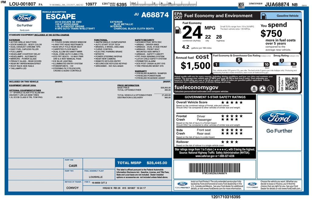 Used 2018 Ford Escape SE with VIN 1FMCU9GD8JUA68874 for sale in Philadelphia, PA