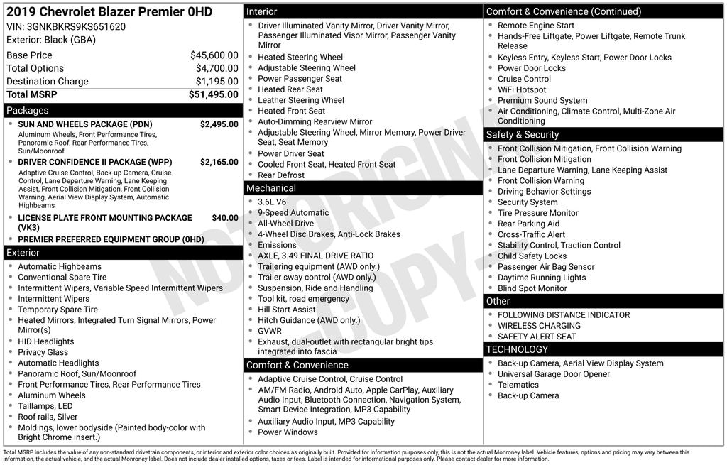 Used 2019 Chevrolet Blazer Premier SUV