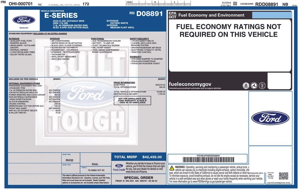 Used 2024 Ford E-450 Cutaway Base Truck