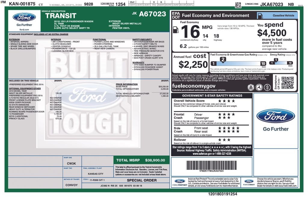 Used 2018 Ford Transit-150 Wagon