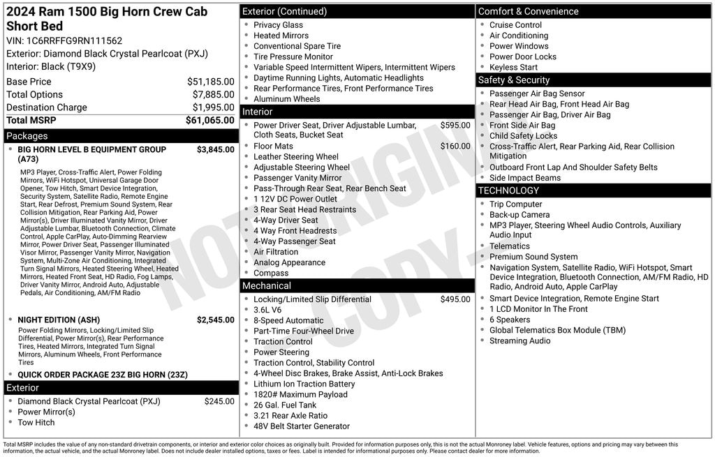 Used 2024 Ram 1500 Big Horn/Lone Star Truck Crew Cab
