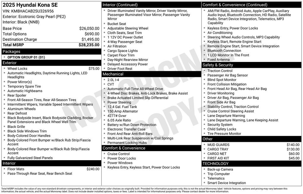 Used 2025 Hyundai Kona SE SUV