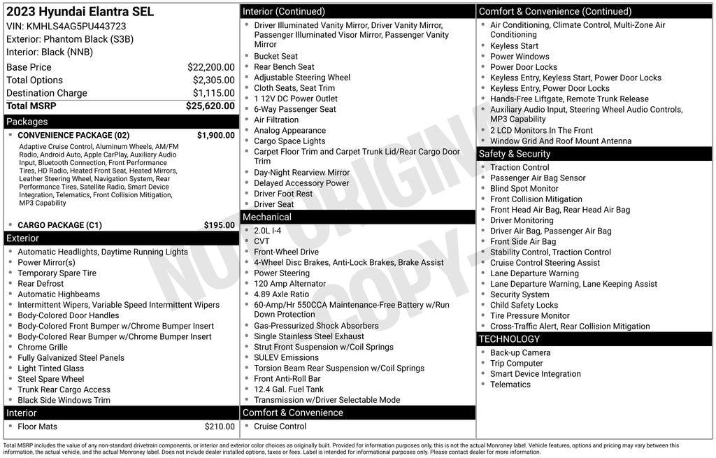 Certified 2023 Hyundai Elantra SEL Sedan