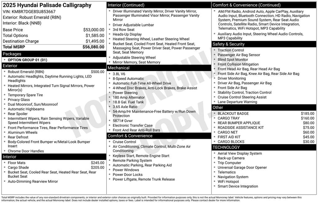 Certified 2025 Hyundai Palisade Calligraphy SUV