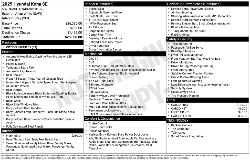 Certified 2025 Hyundai Kona SE SUV
