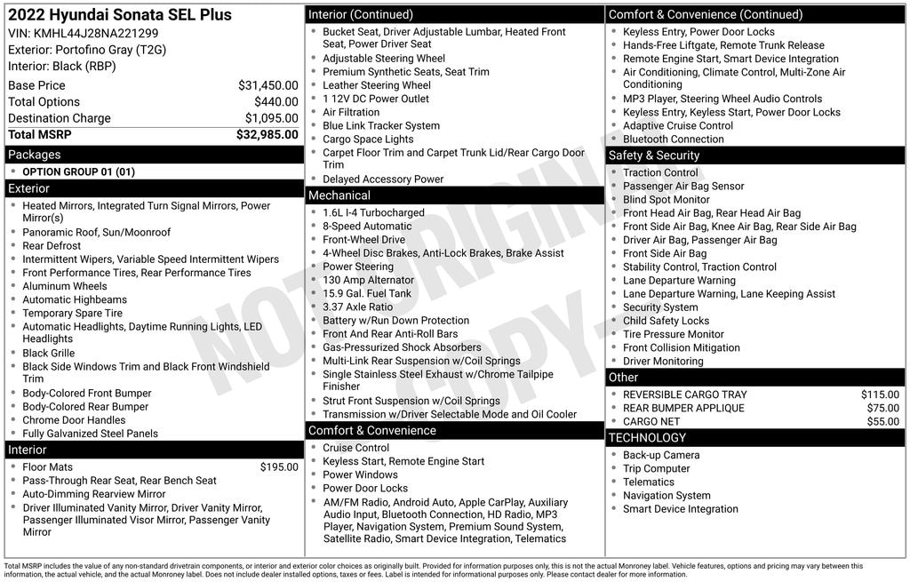 Used 2022 Hyundai Sonata SEL Plus Sedan