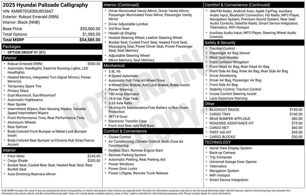 Used 2025 Hyundai Palisade Calligraphy SUV