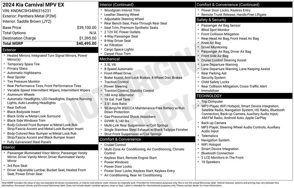 Used 2024 Kia Carnival EX MPV