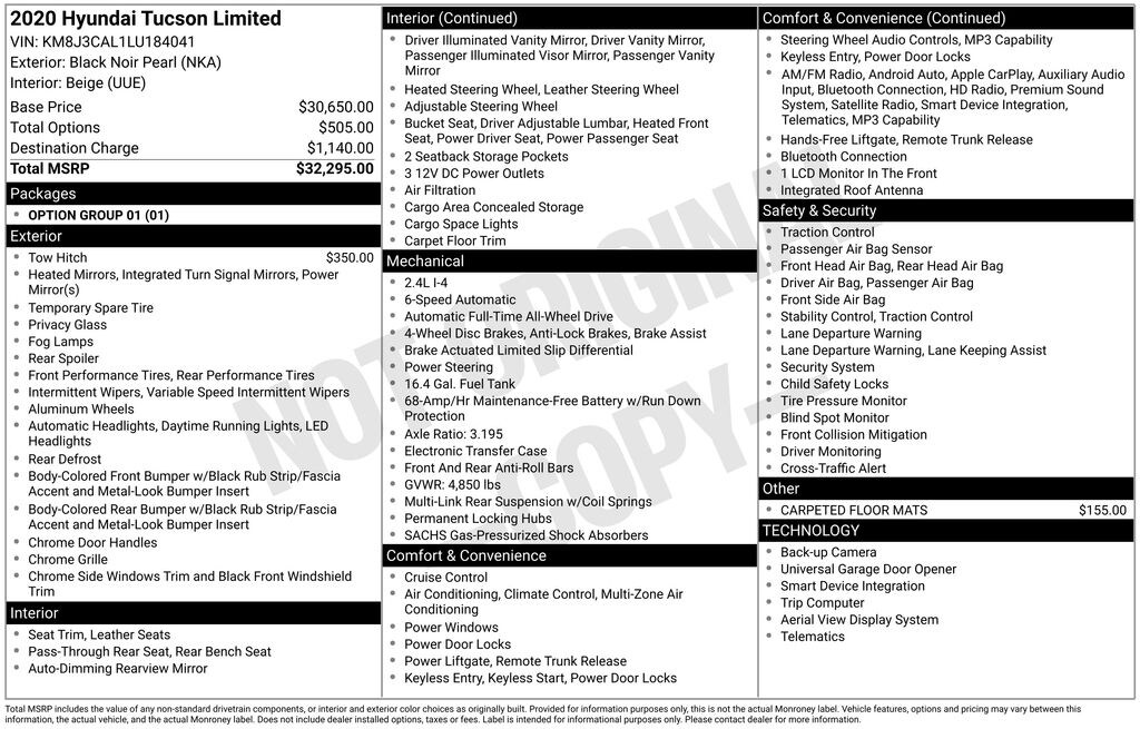 Used 2020 Hyundai Tucson Limited SUV