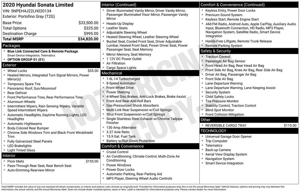 Used 2020 Hyundai Sonata Limited Sedan
