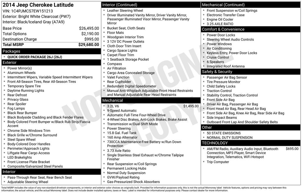 Used 2014 Jeep Cherokee Latitude with VIN 1C4PJMCS7EW151213 for sale in Philadelphia, PA