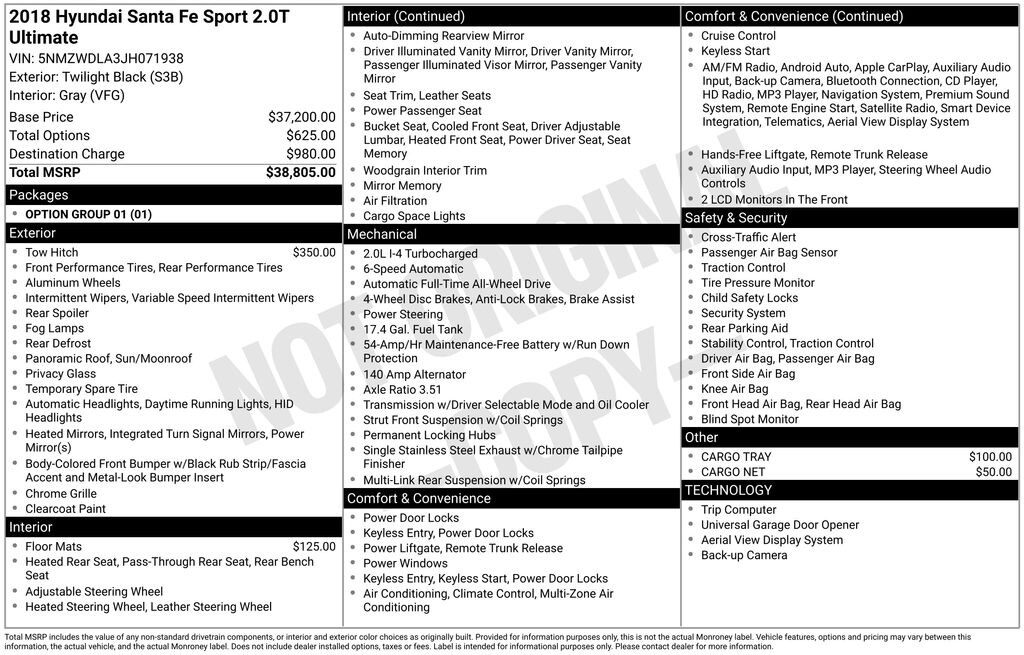 Used 2018 Hyundai Santa Fe Sport 2.0L Turbo Ultimate SUV