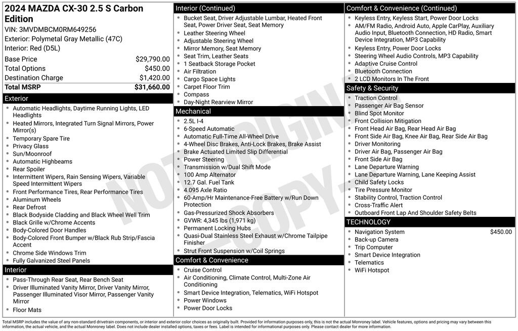 Used 2024 Mazda CX-30 2.5 S Carbon Edition SUV