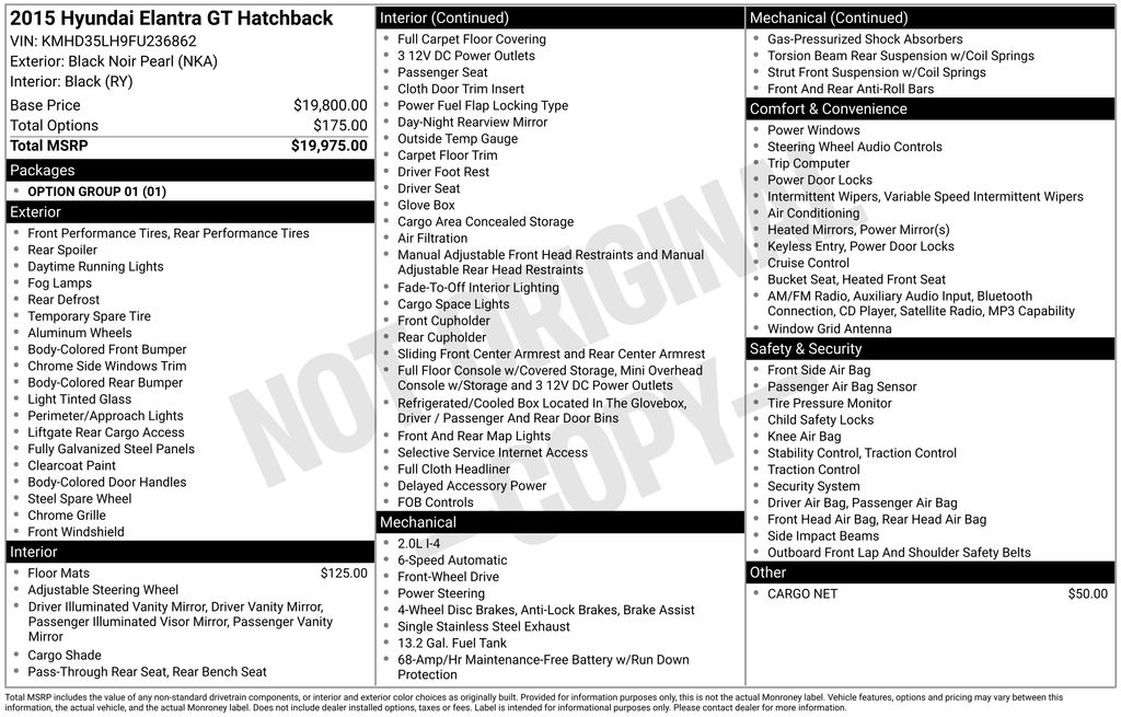 Used 2015 Hyundai Elantra GT Base with VIN KMHD35LH9FU236862 for sale in Philadelphia, PA