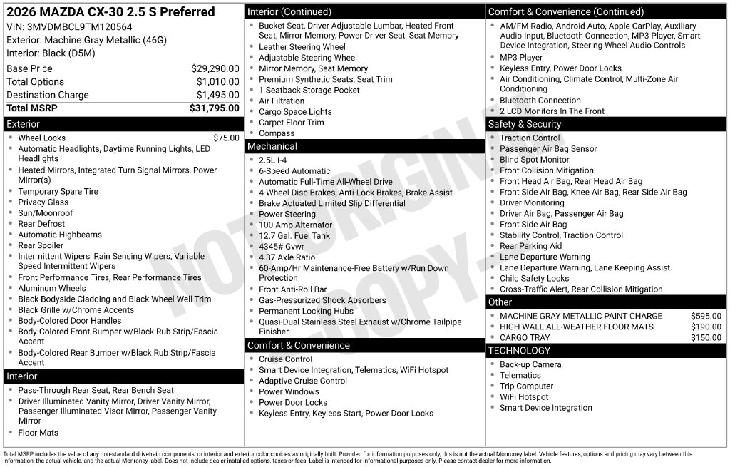 Certified 2026 Mazda CX-30 2.5 S Preferred SUV