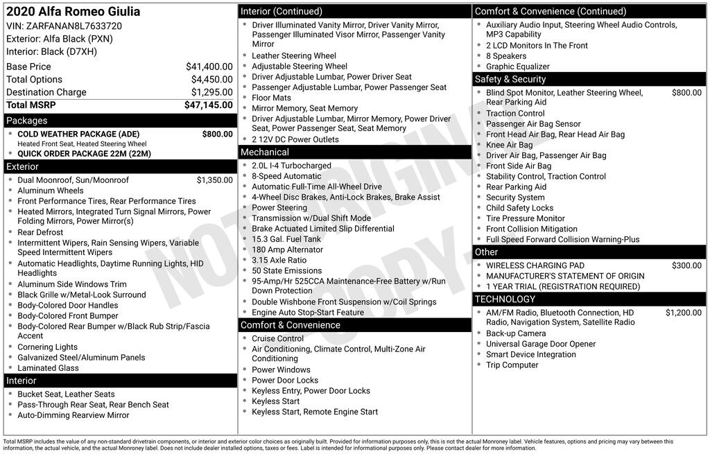 Used 2020 Alfa Romeo Giulia Sedan