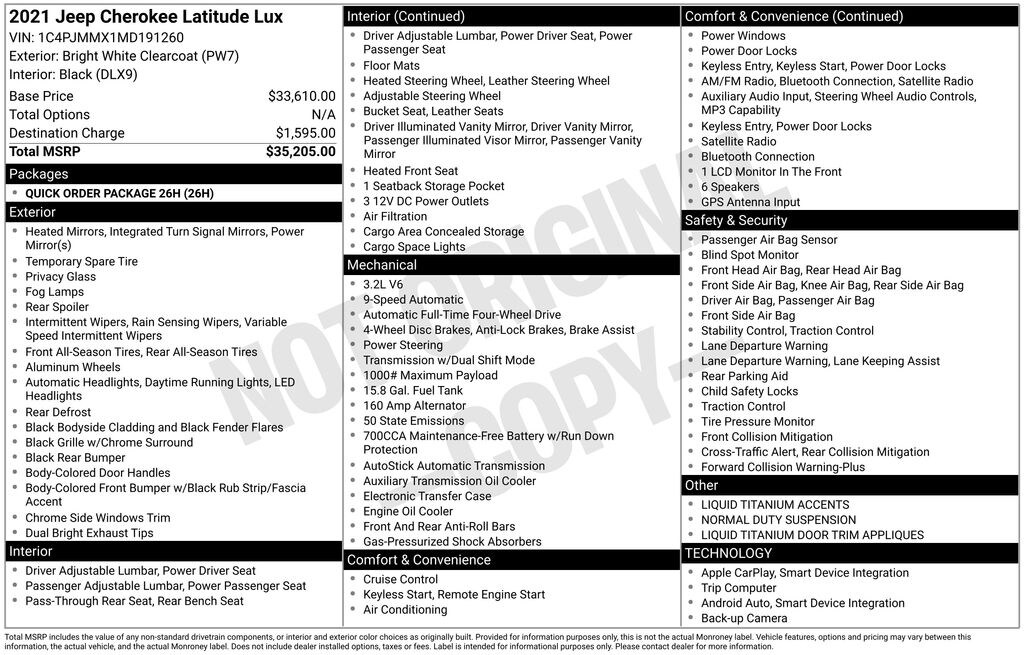 Used 2021 Jeep Cherokee Latitude Lux SUV