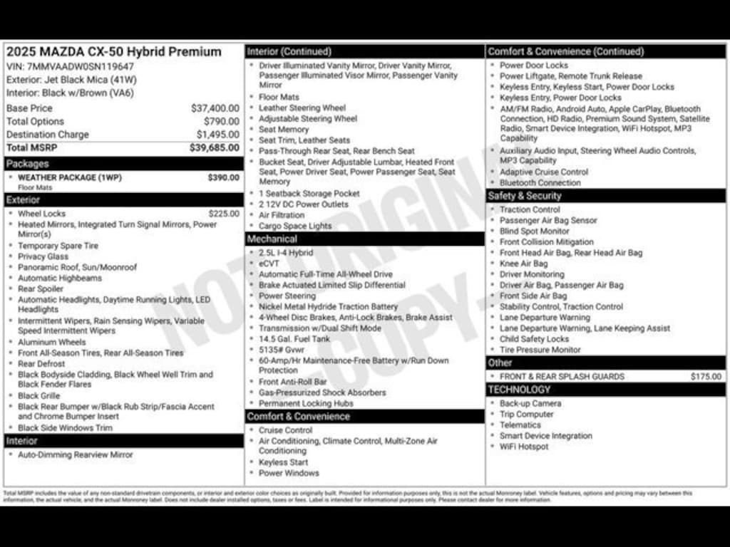 New 2025 Mazda CX-50 Hybrid Premium AWD Sport Utility