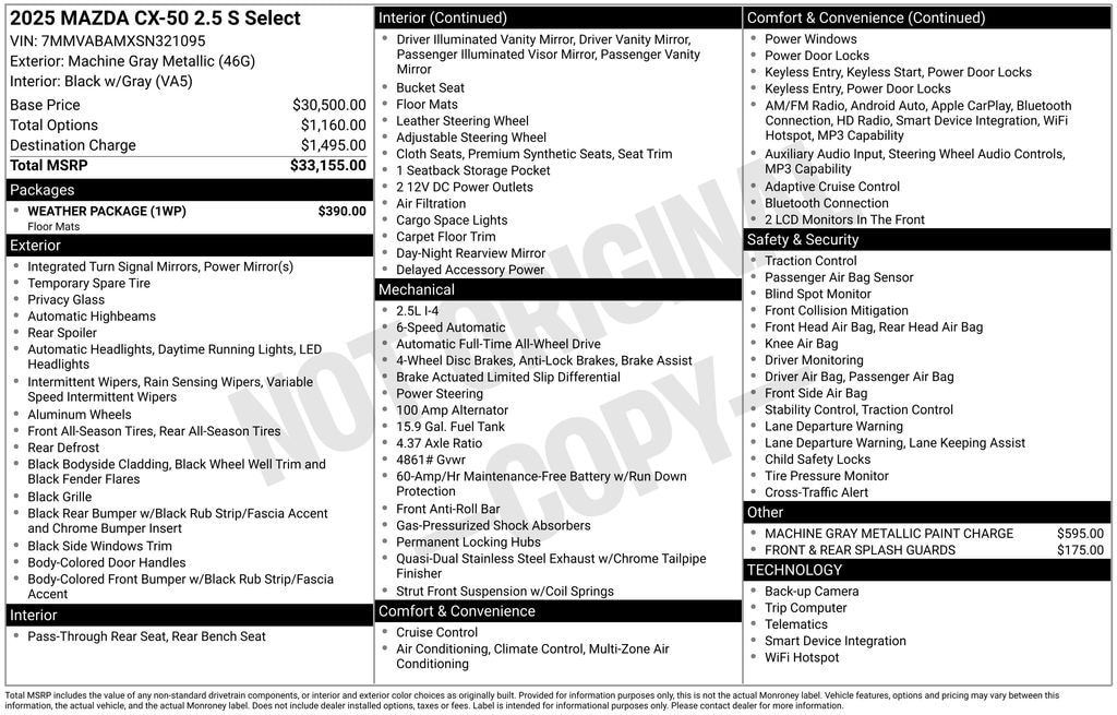 Used 2025 Mazda CX-50 2.5 S Select Package SUV