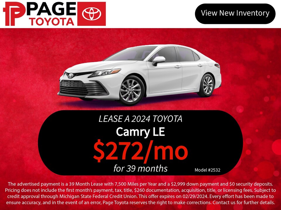 Toyota Lease Specials in Southfield, MI Page Toyota