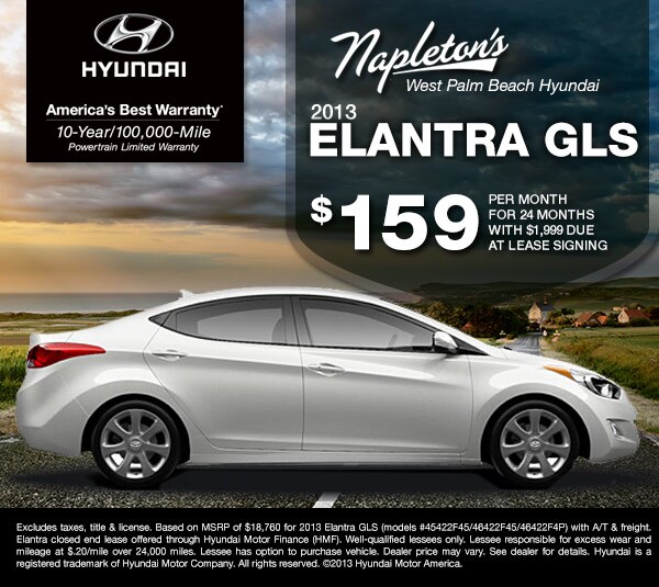 2013 Hyundai Elantra GLS Lease West Palm Beach Hyundai