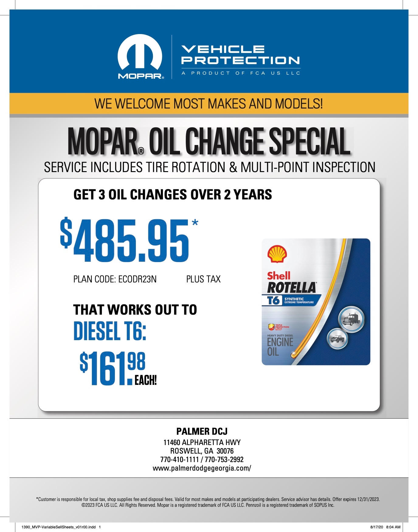 Service Specials Palmer Dodge Chrysler Jeep Ram