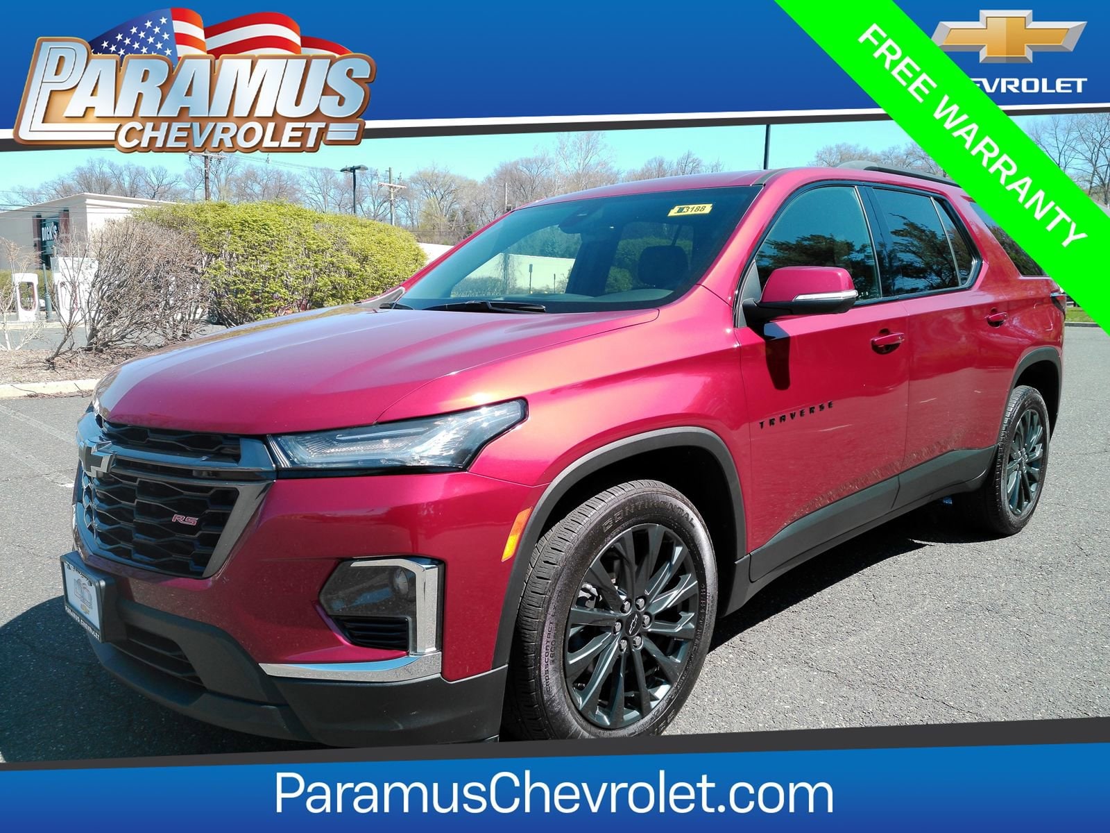 Radiant Red Tintcoat 2023 Chevrolet Traverse RS AWD SUV / Crossover Four-Wheel Drive 9-Speed Automatic
