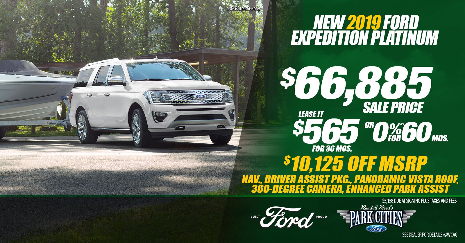 New 2019 Ford Expedition Platinum Available for Sale at Park Cities Ford of Dallas - Located in Dallas, TX