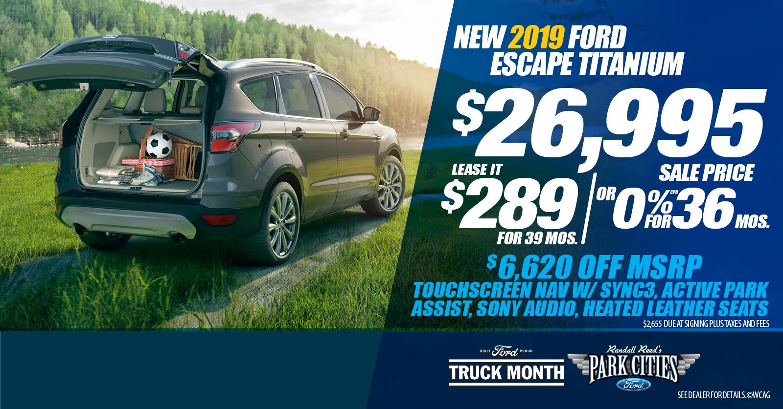 New 2019 Ford Escape Titanium Available for Sale at Park Cities Ford of Dallas - Located in Dallas, TX