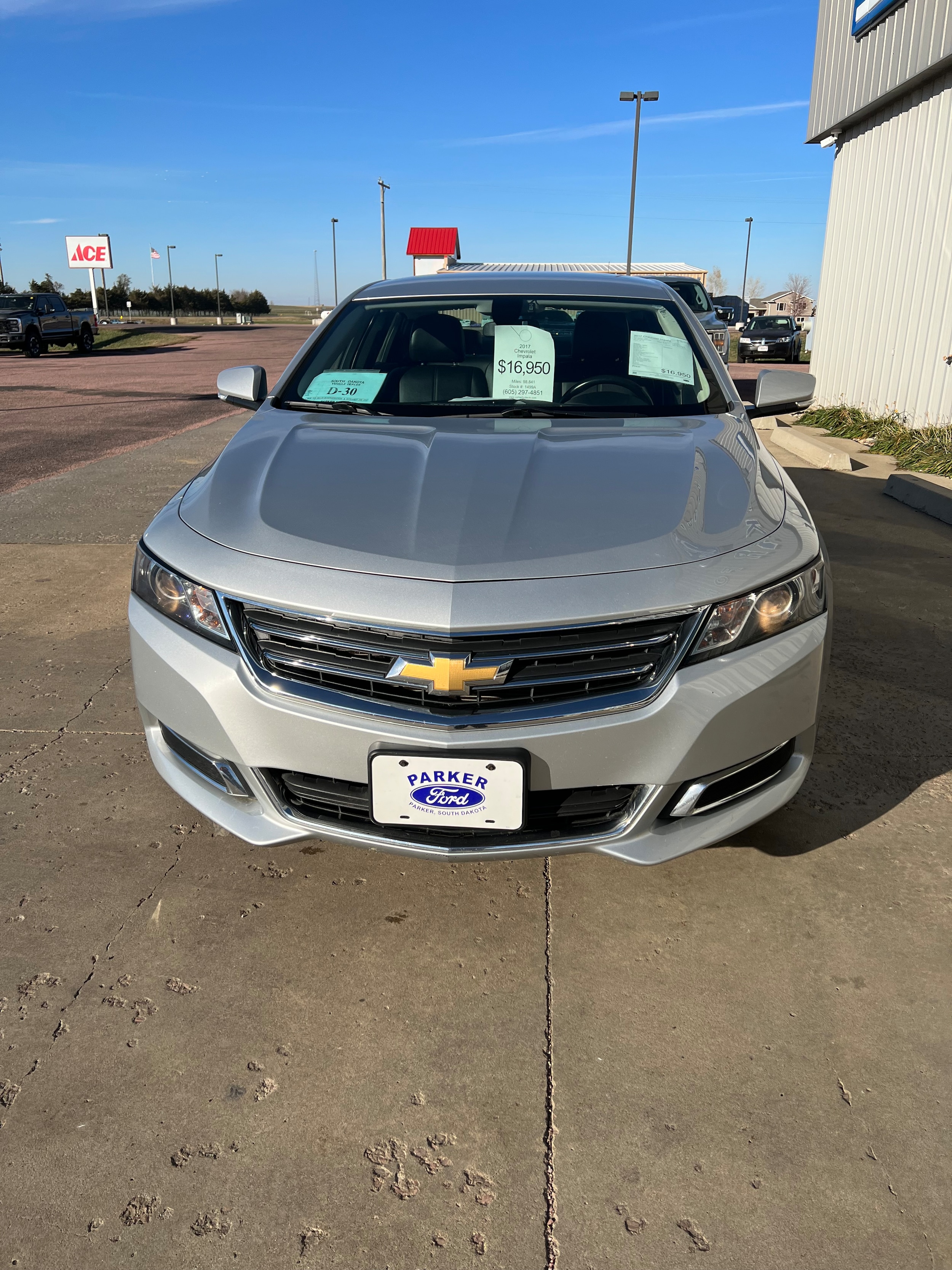 Used 2017 Chevrolet Impala 1LT with VIN 2G1105S33H9125660 for sale in Parker, SD