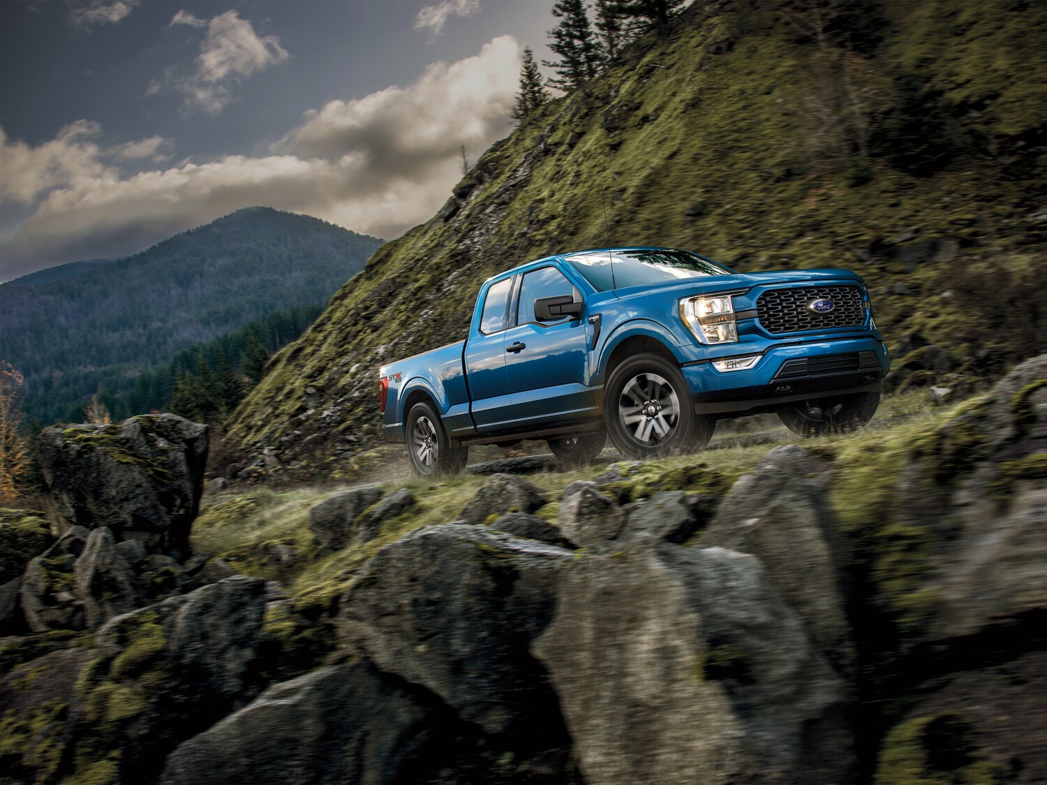 2023 Ford F-150 driving alongside cliff