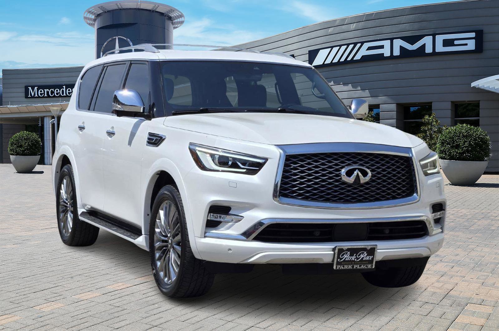 Used 2021 INFINITI QX80 Sensory 4WD with VIN JN8AZ2BE7M9273926 for sale in Dallas, TX
