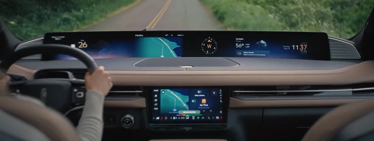 Driver view of the Lincoln digital instrument cluster