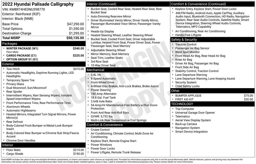 Certified 2022 Hyundai Palisade Calligraphy SUV