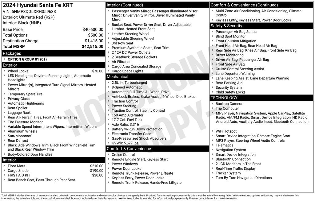 Certified 2024 Hyundai Santa Fe XRT SUV