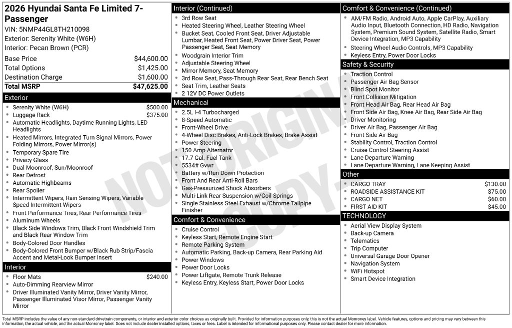 Certified 2026 Hyundai Santa Fe Limited SUV