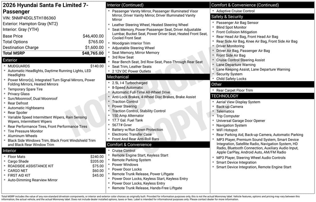 Certified 2026 Hyundai Santa Fe Limited SUV