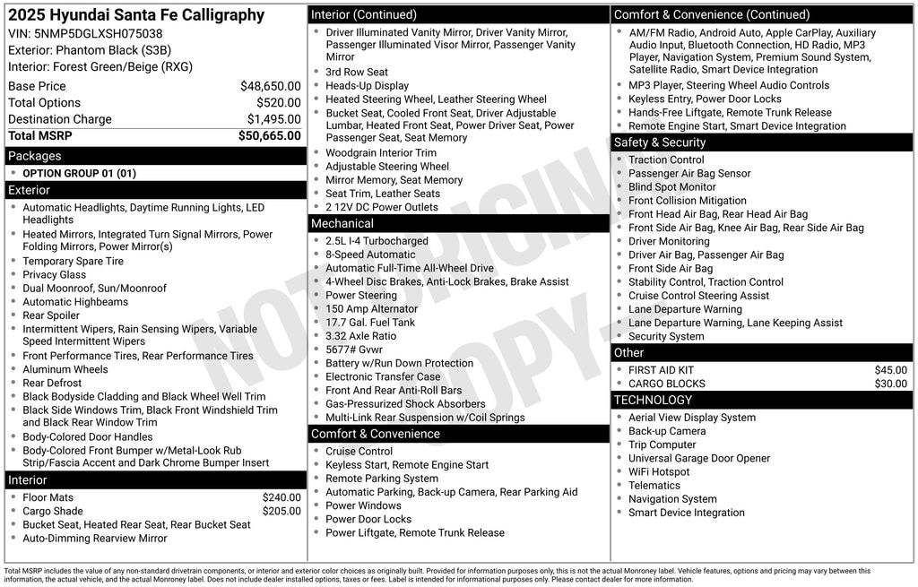 Certified 2025 Hyundai Santa Fe Calligraphy SUV